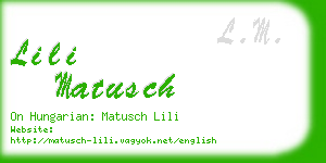 lili matusch business card